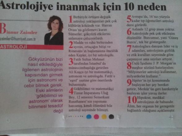 Binnur Zaimci'nin Hürriyet'te kaleme aldığı yazı.