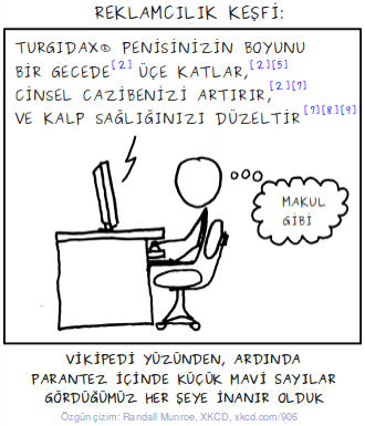 Şekil 1. Metnin içinde verilen atıfların bolluğu, yazılanların doğruluğunu göstermez. (Çizim: R. Munroe, http://xkcd.com/906)