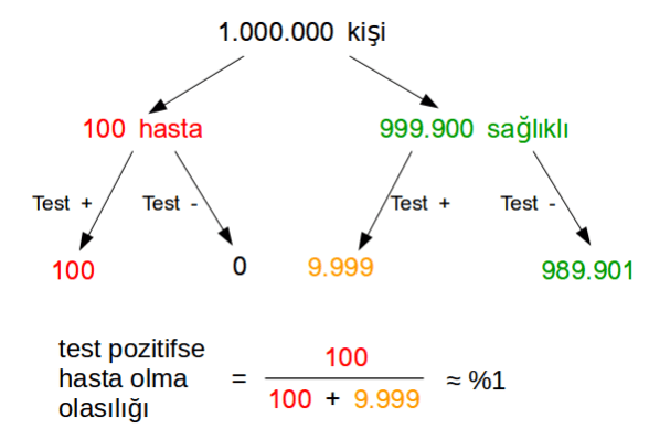 hastalık testi ağaç diyagramı