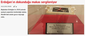 Green Park otelinde Erdoğan'ın tuttuğu makas.